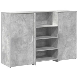 vidaXL Bureau de réception gris béton 155x50x103 5cm bois d'ingénierie