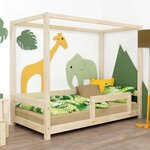 Lit cabane enfant BUNKY 90 x 200 verni