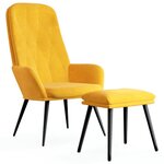 vidaXL Chaise de relaxation avec repose-pied Jaune moutarde Velours