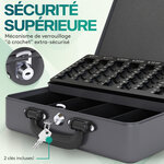 ACROPAQ Caisse monnaie Professionnelle 30x25x9cm- Coffret Monnaie Acier- Monnayeur  2 clés  Compartiments à monnaie- Poignée Robuste