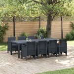 vidaXL Ensemble de salle à manger pour jardin 9 Pièces Anthracite