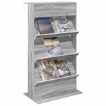 vidaXL Étagère à magazines avec étagère Gris Sonoma 70 x 41 x 126 cm