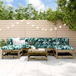 vidaXL Salon de jardin 7 Pièces avec coussins bois de pin imprégné