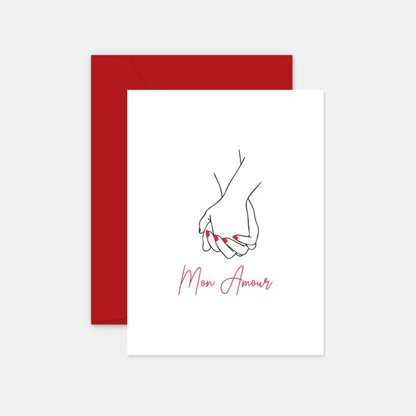 Carte mon amour - les mains