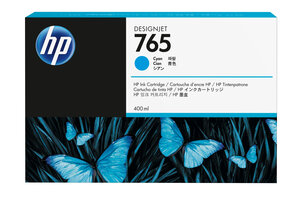 Hp hp 765 400 ml cyan ink cartridge hp 765 cartouche d encre cyan capacite standard 400ml pack de 1