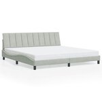 vidaXL Cadre de lit avec tête de lit Gris clair 200x200 cm Velours