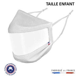 Masque transparent blanc uns1 50 lavages made in france pour enfant