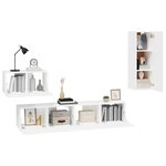 vidaXL Ensemble de meubles TV 4 Pièces Blanc Bois d'ingénierie