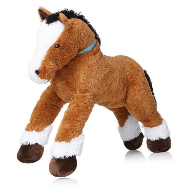 Peluche Cheval allongé - 120 cm - brun clair