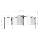 vidaXL Portail de jardin Acier 2 25 x 4 m Noir
