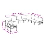 vidaXL Ensemble de canapé de jardin 10 Pièces Anthracite Acier