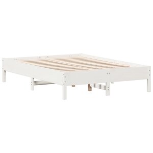 vidaXL Cadre de lit sans matelas blanc 135x190 cm bois de pin massif