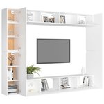 vidaXL Ensemble de meubles TV 8 Pièces Blanc Bois d'ingénierie