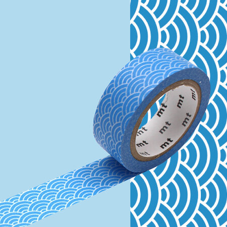 Masking Tape MT vague seigaiha bleu