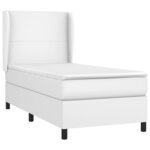 vidaXL Sommier à lattes de lit avec matelas Blanc 90x190 cm Similicuir