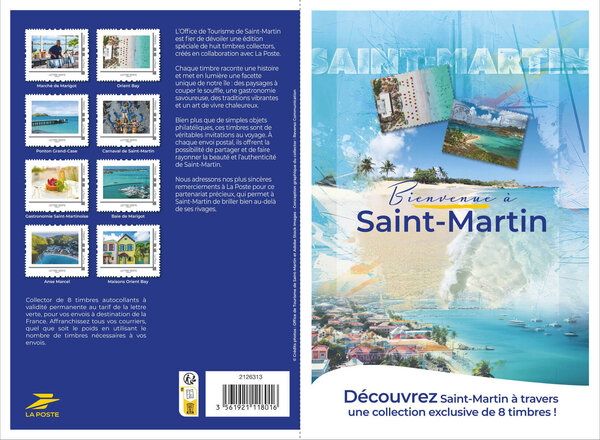 Collector 8 timbres - Bienvenue à Saint Martin - Lettre Verte