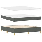 vidaXL Lit à ressorts avec matelas Gris foncé 180 x 200 cm tissu