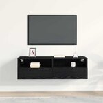 vidaXL Meuble TV mural Chêne noir 100 x 30 x 30 cm Bois d'ingénierie