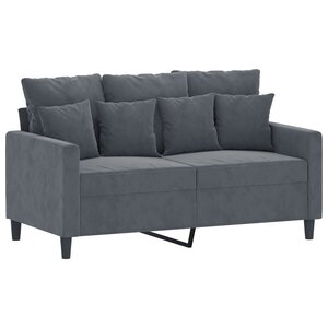 vidaXL Canapé à 2 places Gris foncé 120 cm Velours