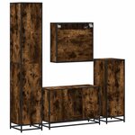 vidaXL Ensemble meubles salle de bain 4 Pièces chêne fumé bois ingénierie