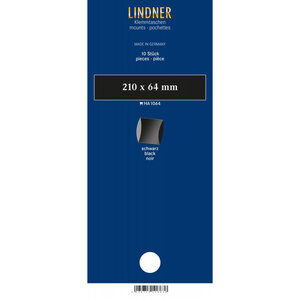 Bandes double soudure 210 x 64 mm pour timbres-poste. Fond - Noir