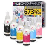 Pack compatible avec EPSON 673 ECOTANK  6 bouteilles d'encre
