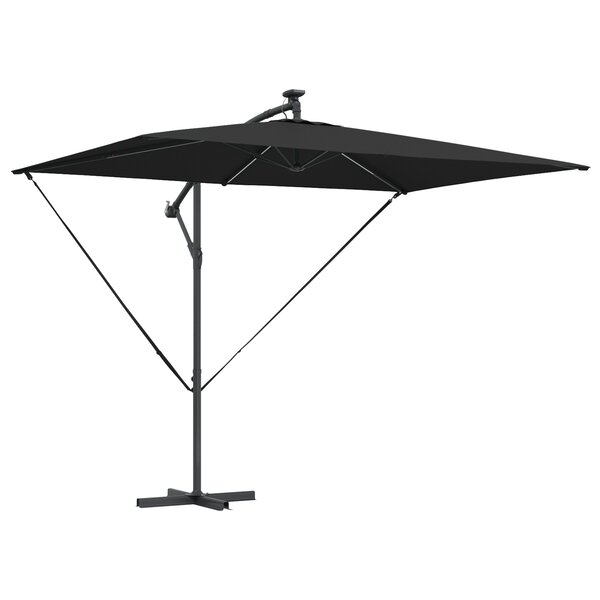 vidaXL Parasol banane à mât déporté Noir 294 x 200 x 254 cm
