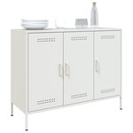 vidaXL Buffet blanc 100 5x39x79 cm acier