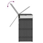 vidaXL Panier à linge avec couvercle gris 46x33x60 cm résine tressée