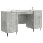 vidaXL Bureau Gris béton 142 5 x 50 x 75 cm Bois d'ingénierie