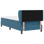 Lit à ressorts VidaXL avec un matelas bleu foncé 90x190 cm en velours