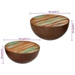 vidaXL Tables basses en forme de bol 2 Pièces bois de récupération massif