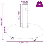 vidaXL Base de parasol sur roues pour pôles de 37/42/52/58 mm en béton multicolore.