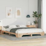 vidaXL Cadre de lit surélevé avec stockage Marron 160 x 210 cm bois
