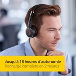 Jabra evolve 80 ms casque circum-aural stereo filaire - casque optimisé microsoft teams avec suppression active du bruit - câble