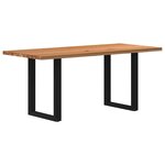 vidaXL Table à manger marron clair bois de chêne massif rectangulaire