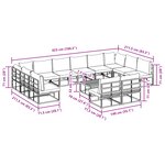 vidaXL Ensemble de canapé de jardin 13 Pièces Noir 70 x 70 x 32 cm