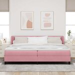 vidaXL Lit à ressorts avec matelas Rose 200 x 200 cm Velours