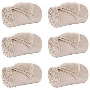 vidaXL Couvertures à jeter 6 Pièces Beige 130 x 150 cm Toison