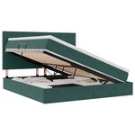 vidaXL Lit de rangement LED avec matelas Vert foncé 180 x 200 cm