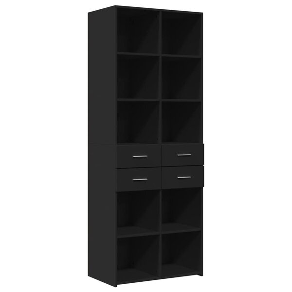 vidaXL Buffet haut noir 70x42 5x185 cm bois d'ingénierie
