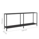 vidaXL Table console Noir 180x35x75 5 cm Verre trempé