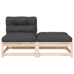 vidaXL Canapé de jardin sans accoudoirs avec coussins et repose-pieds