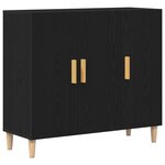 Buffet vidaXL Noir Chêne 90x34x80 cm en Bois d'ingénierie