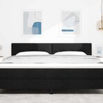 vidaXL Tête de lit LED avec des lumières à LED Noir 180 cm Polyester