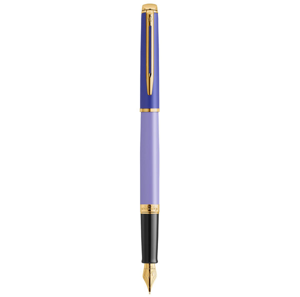 Stylo plume waterman hémisphère  laque violette  finition en plaqué or  plume moyenne plaqué or  coffret cadeau