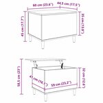 vidaXL Cabinet de chevet chêne artisanal 60 x 44.5 x 45 cm
