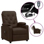 vidaXL Fauteuil inclinable électrique Marron Similicuir