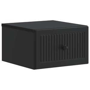 vidaXL Cabinet de chevet mural avec tiroir Noir 33 x 34 5 x 20 cm