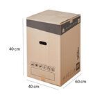 Lot de 20 cartons de déménagement hauts 96l - 40x40x60cm - made in france - 70  fsc certifié - charge max 20kg
